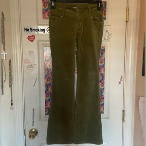 PacSun Green Corduroy Low Rise Bootcut Jeans, size 25